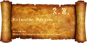 Koleszár Márton névjegykártya